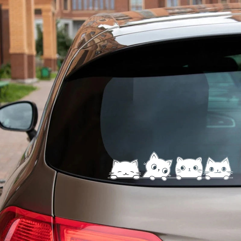 Sticker Master Gözetleyen Sevimli Kediler Araba Stickerı