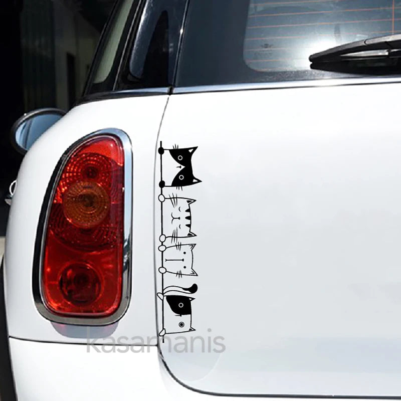 Sticker Master Gözetleyen Sevimli Kediler Araba Stickerı
