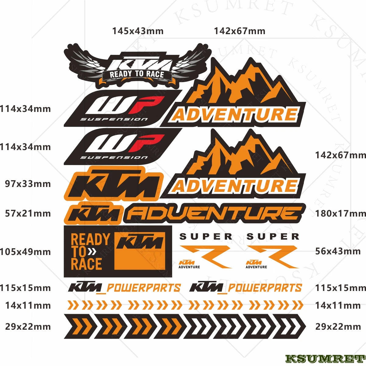 Sticker Master Ktm Sticker Set Motor Oto Araç Çıkartma Etiket