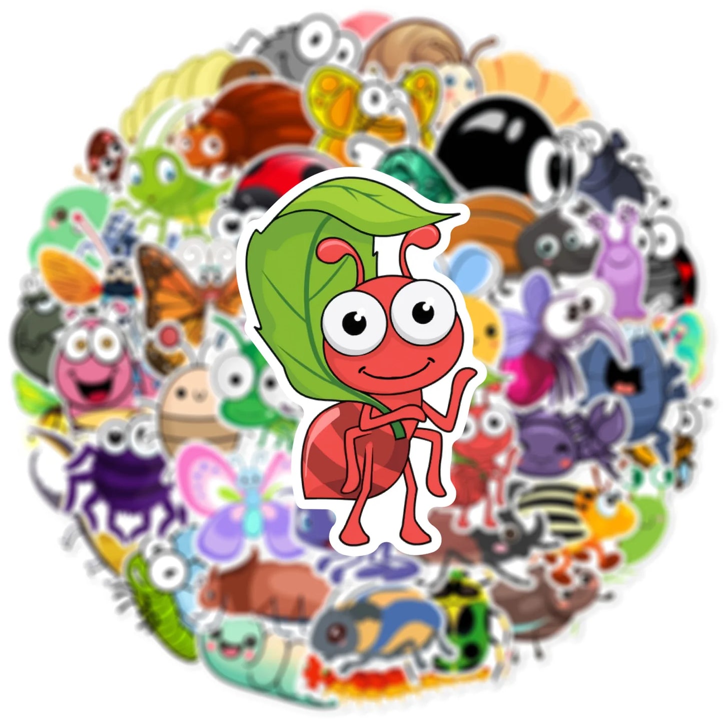 50’li Karışık Solucan ve Böcek Sticker Seti | Sticker Master