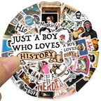 Sticker Master 50 adet Komik Karikatür Tarih Karakterleri Çıkartmalar Bagaj Dizüstü Gitar Telefon Bisiklet Su Geçirmez Graffiti Vinil Sticker Etiket