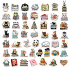 50’li Sevimli Kitap Okuyan Hayvan Sticker Seti | Sticker Master