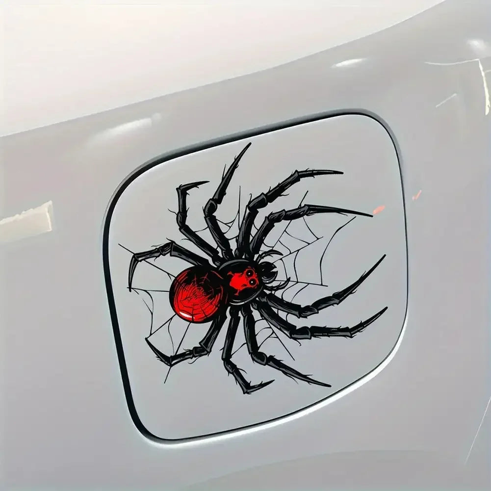 Kırmızı Örümcek Ağı Araba Stickerı - Sticker Master 10 Cm