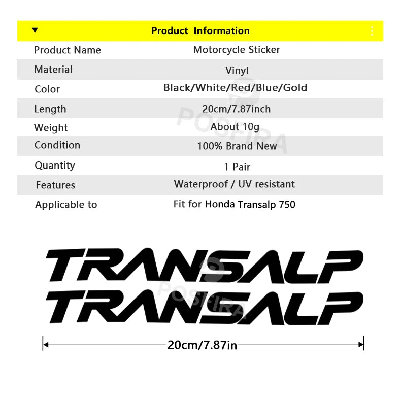 Honda Transalp XL750 Sticker Seti Su Geçirmez | Sticker Master