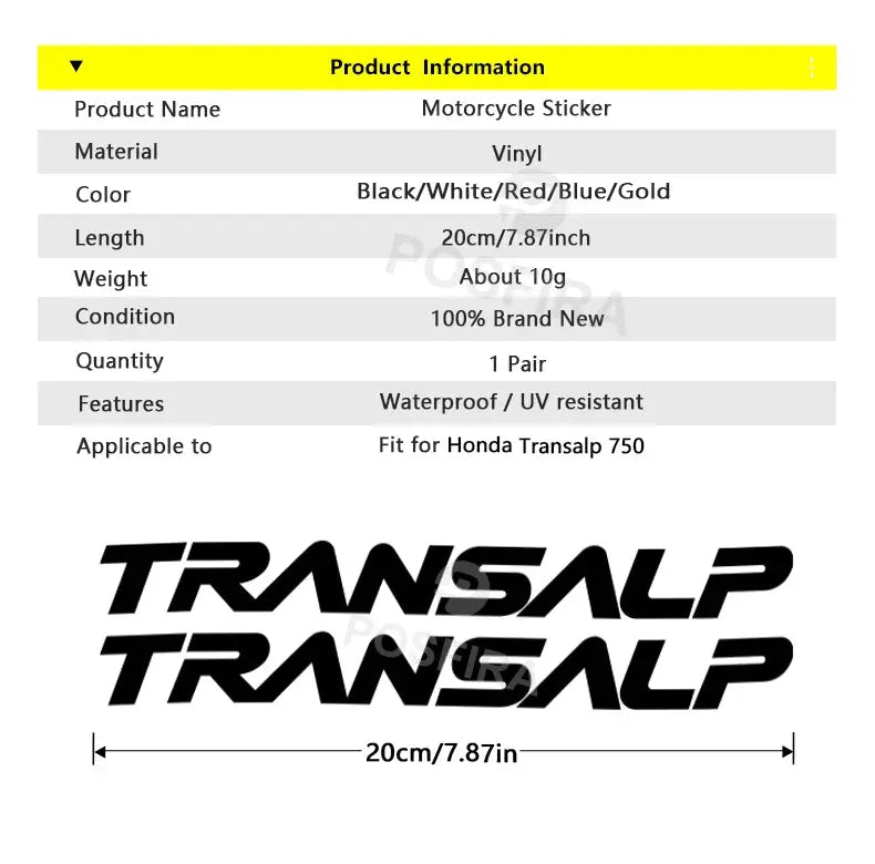 Honda Transalp XL750 Sticker Seti Su Geçirmez | Sticker Master Sticker Master