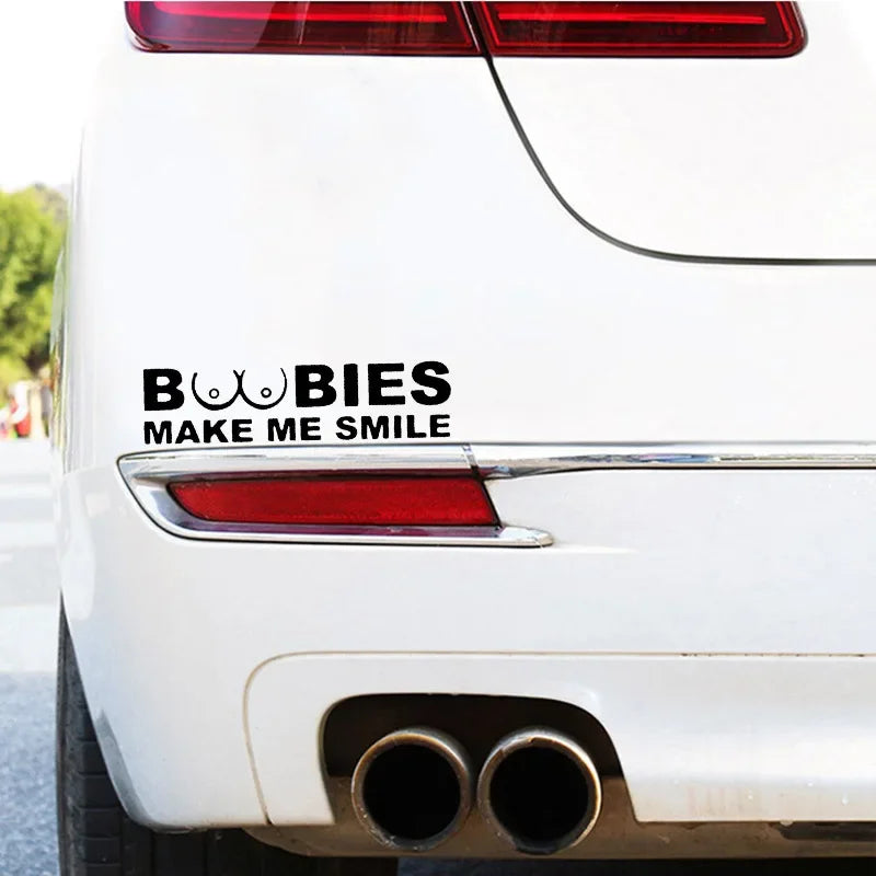 Boobies Make Me Smile Komik Sticker Etiket Yapıştırma | Sticker Master