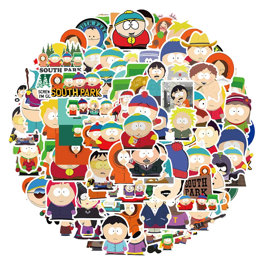 Sticker Master - 100 Adet South Park Karikatür Sticker Seti Motor Oto Araç Laptop Çıkartma Etiket