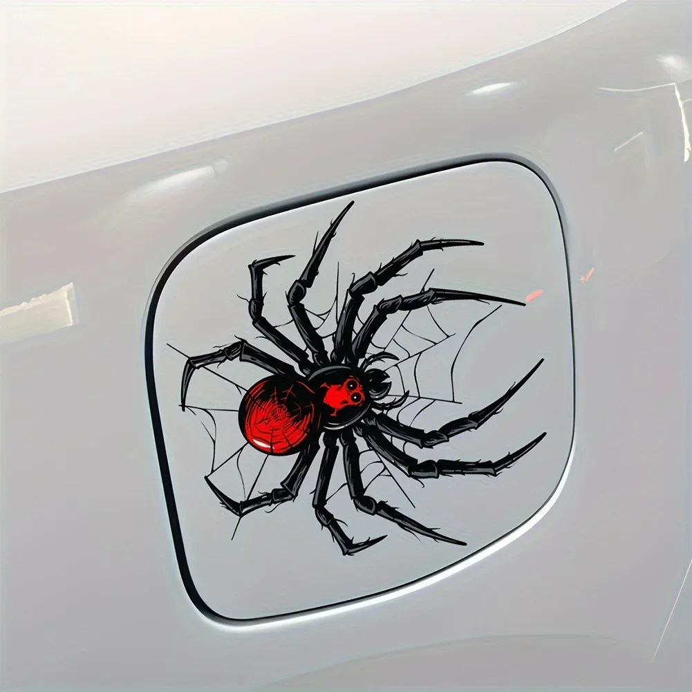 Kırmızı Örümcek Ağı Araba Stickerı - Sticker Master 10 Cm
