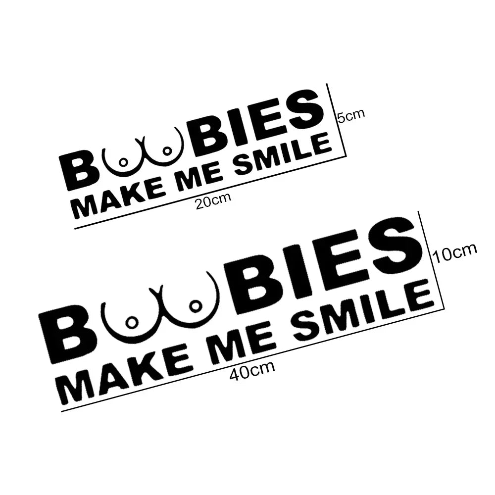 Boobies Make Me Smile Komik Sticker Etiket Yapıştırma | Sticker Master