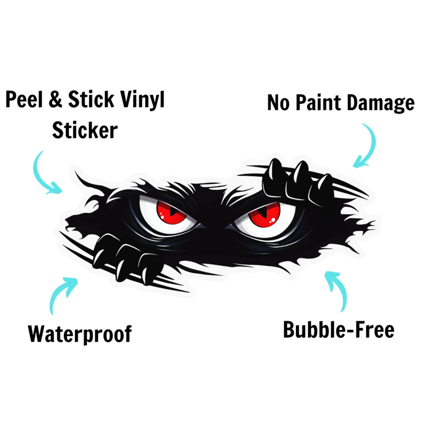 Sticker Master 3’lü Peeking Monster Sticker Seti – Su Geçirmez 3D Tarz Vinil Çıkartma Etiket Yapıştırma