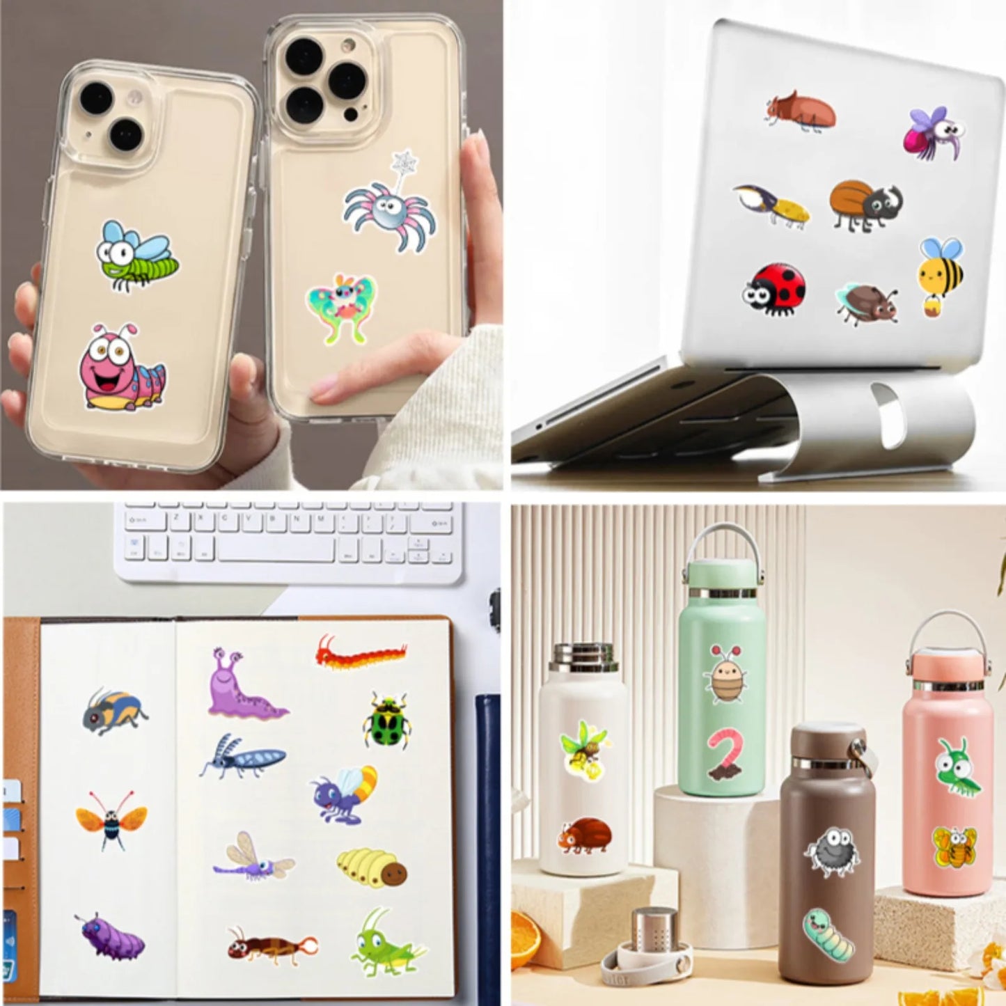 50’li Karışık Solucan ve Böcek Sticker Seti | Sticker Master