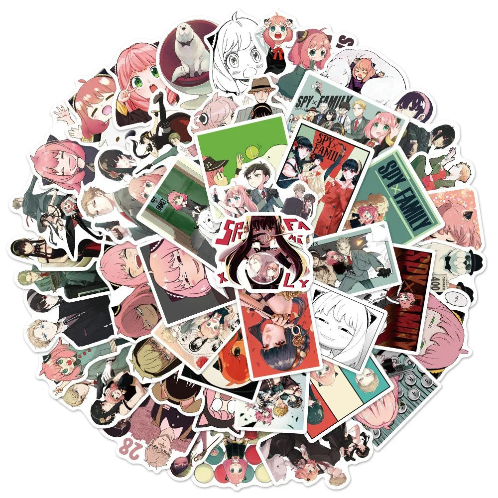 50’li Sevimli Spy x Family Anime Sticker Seti | Sticker Master