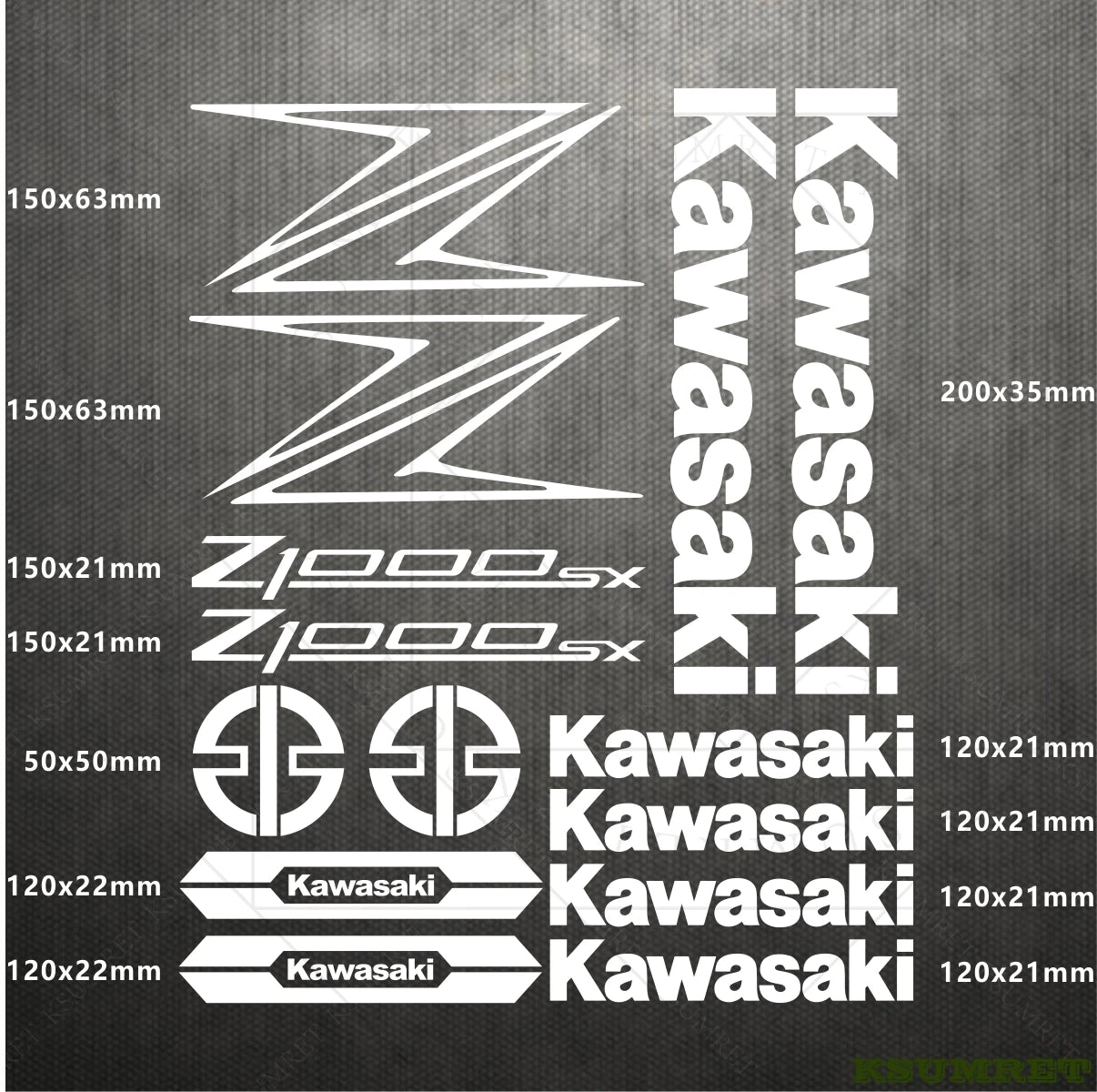 Kawasaki Z1000SX Sticker Seti Su Geçirmez | Sticker Master