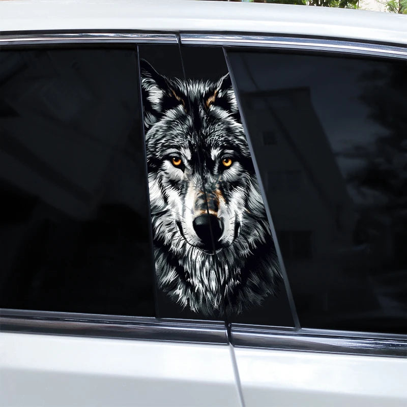 Mavi Gözlü Kurt Yan Direk Sticker Seti (2 Adet) | Sticker Master