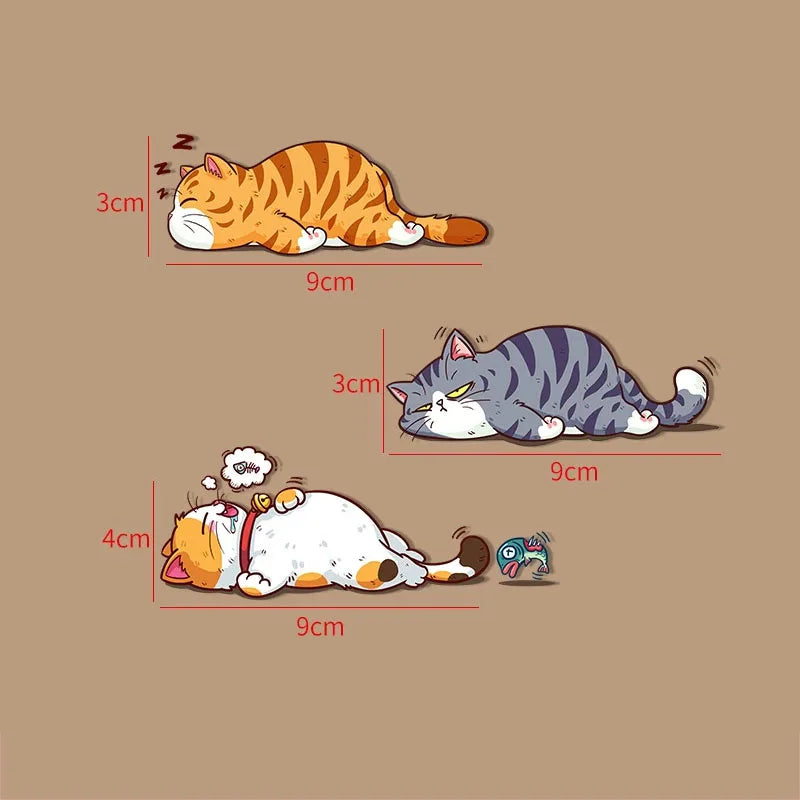 Komik Tırmanan Kedi Araba Sticker Seti - Sticker Master
