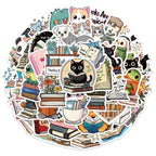 50’li Sevimli Kitap Okuyan Hayvan Sticker Seti | Sticker Master