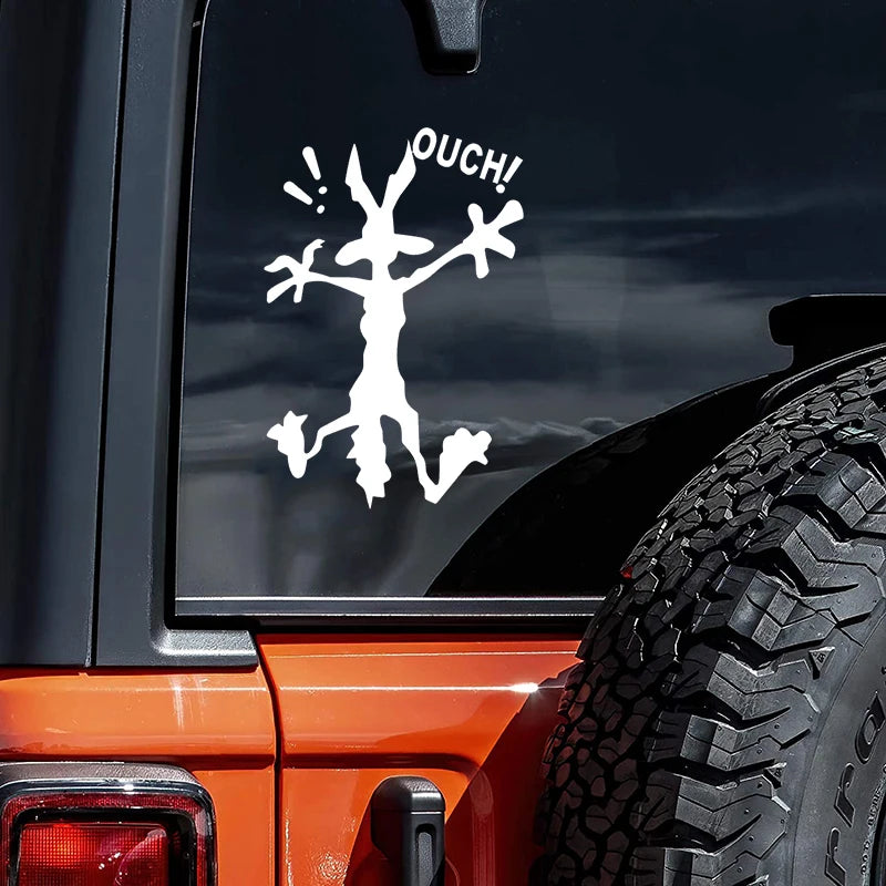 Wile E. Coyote Ouch! Komik Araba Stickerı | Sticker Master