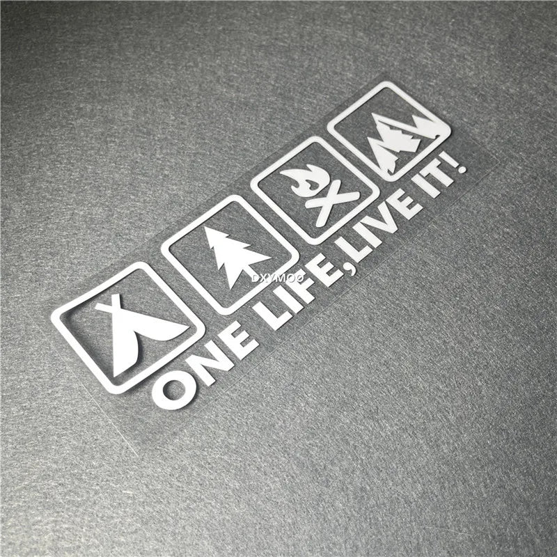 One Life, Live It! Kamp ve Macera Stickerı | Sticker Master