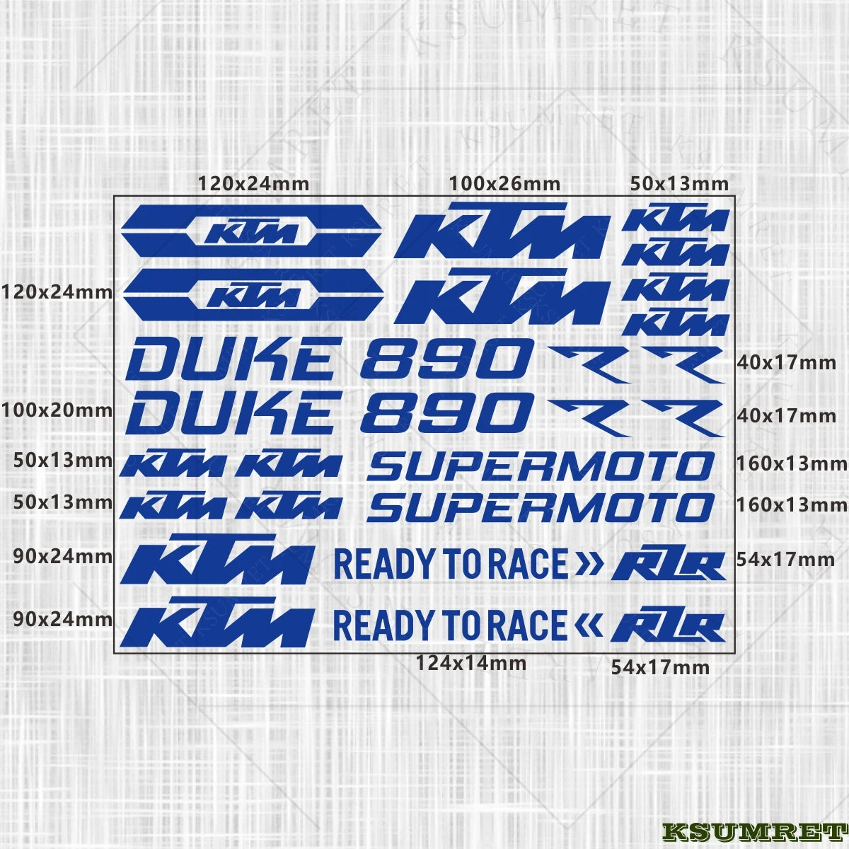 KTM Duke 890 Sticker Set Waterproof | Sticker Master