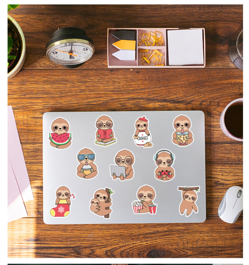50’li Sevimli Tembel Hayvan Sticker Seti | Sticker Master