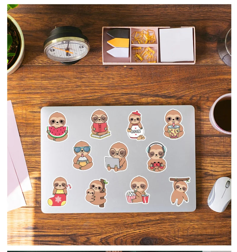 50’li Sevimli Tembel Hayvan Sticker Seti | Sticker Master