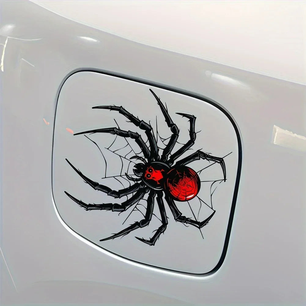 Kırmızı Örümcek Ağı Araba Stickerı - Sticker Master 10 Cm