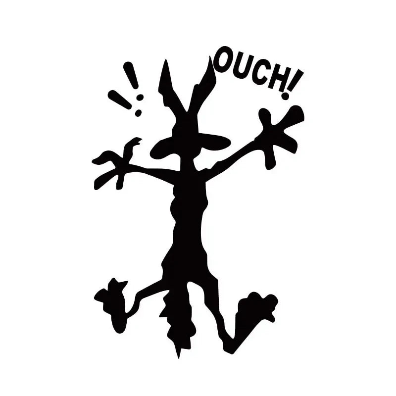 Wile E. Coyote Ouch! Komik Araba Stickerı | Sticker Master