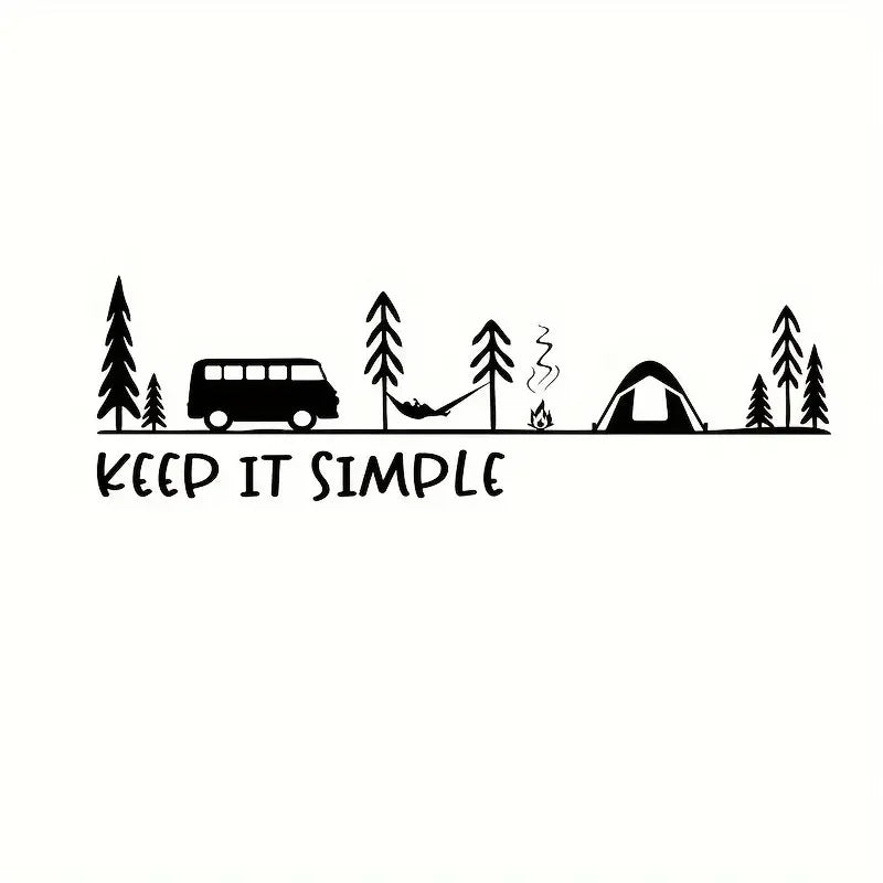 Keep It Simple Kamp & Karavan Macerası Sticker | Sticker Master 19X6 Cm