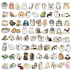 50’li Sevimli Su Renkli Kedi Sticker Seti | Sticker Master