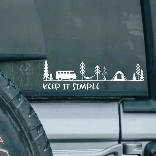 Keep It Simple Kamp & Karavan Macerası Sticker | Sticker Master 19X6 Cm