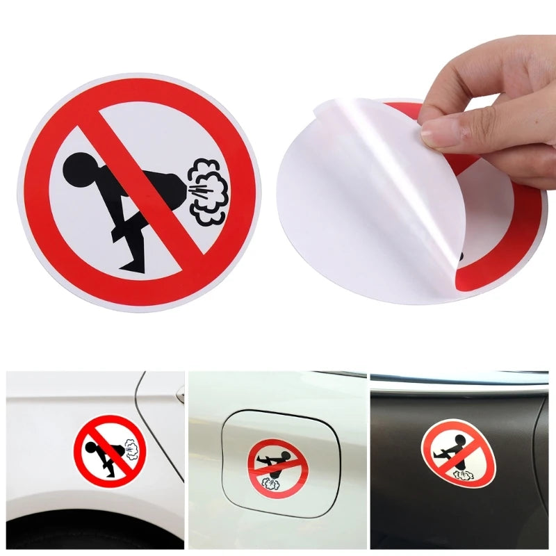 Komik Araba Sticker - Osurma Yasak Etiket - Dayanıklı Yapıştırma Çıkartma