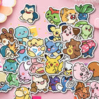 Sticker Master 50 ADET Kawaii Anime Pokemon Sticker Set Motor Oto Araç Laptop Telefon Çıkartma Etiket