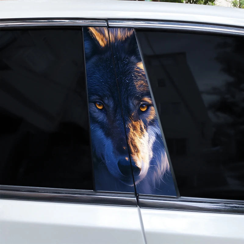 Mavi Gözlü Kurt Yan Direk Sticker Seti (2 Adet) | Sticker Master
