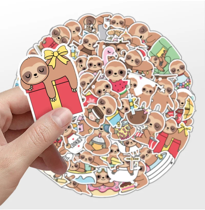 50’li Sevimli Tembel Hayvan Sticker Seti | Sticker Master
