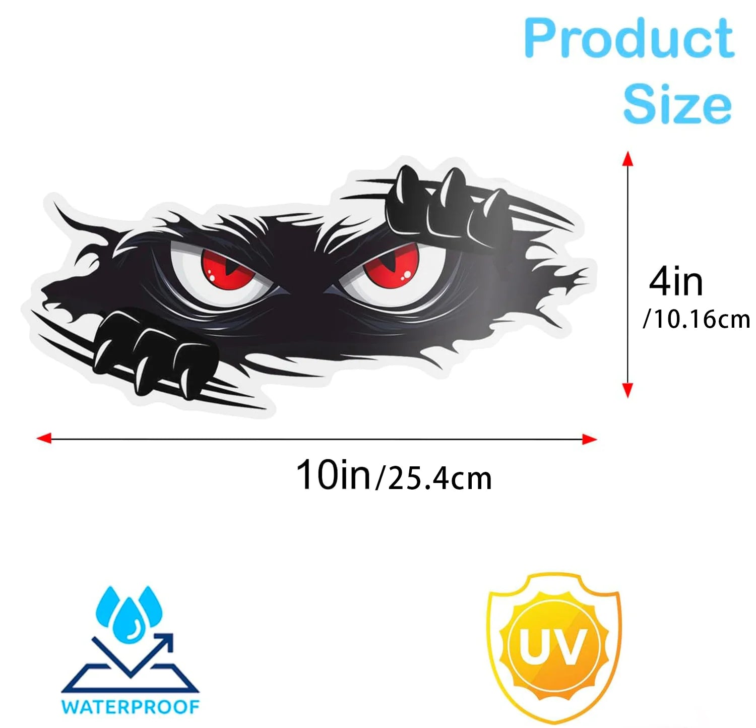 Sticker Master 3’lü Peeking Monster Sticker Seti – Su Geçirmez 3D Tarz Vinil Çıkartma Etiket Yapıştırma