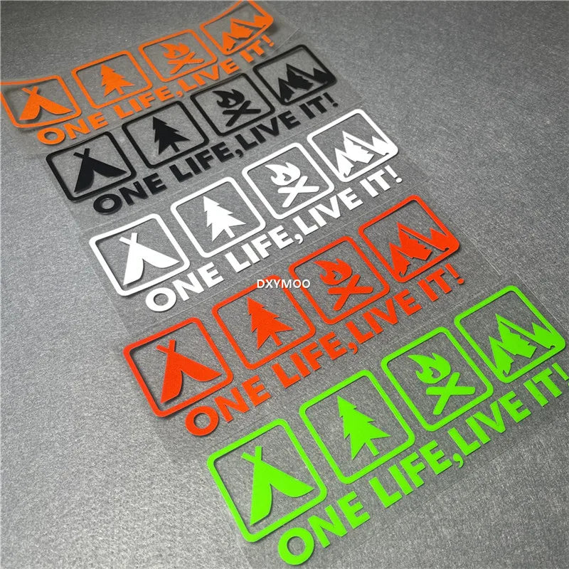 One Life, Live It! Kamp ve Macera Stickerı | Sticker Master