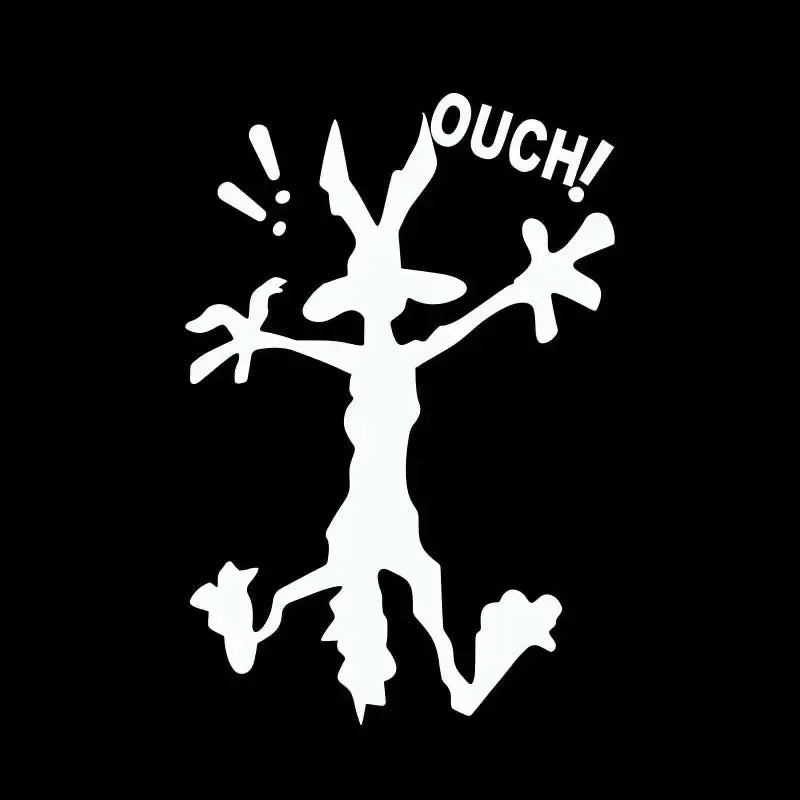 Wile E. Coyote Ouch! Komik Araba Stickerı | Sticker Master Sticker Master
