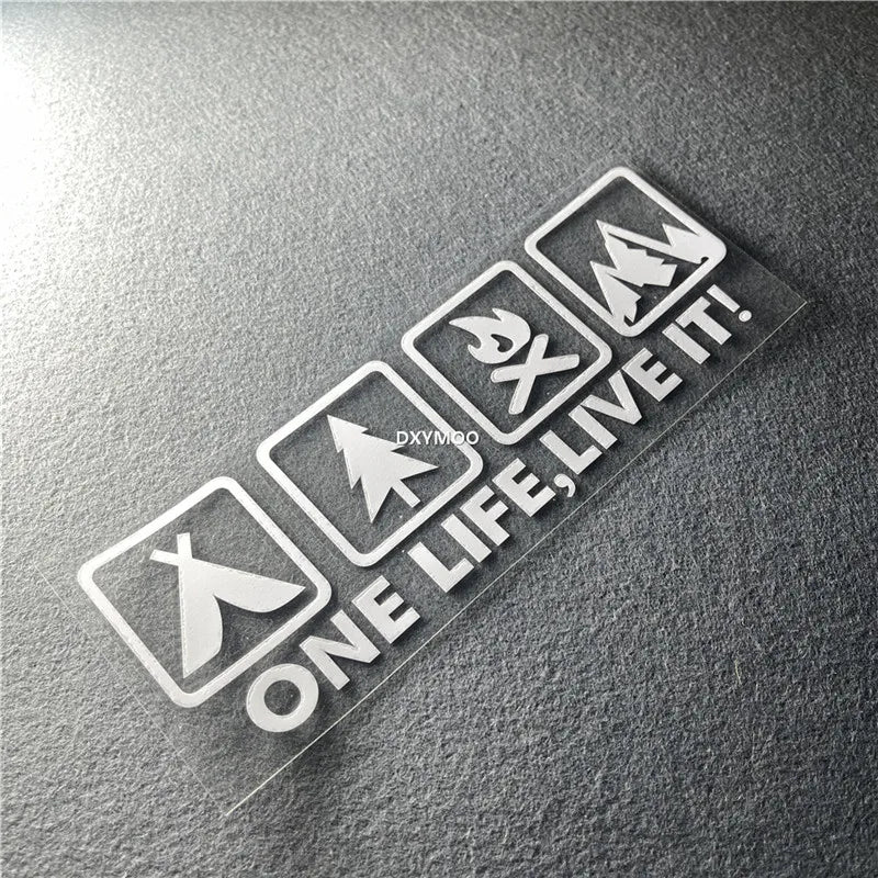 One Life, Live It! Kamp ve Macera Stickerı | Sticker Master