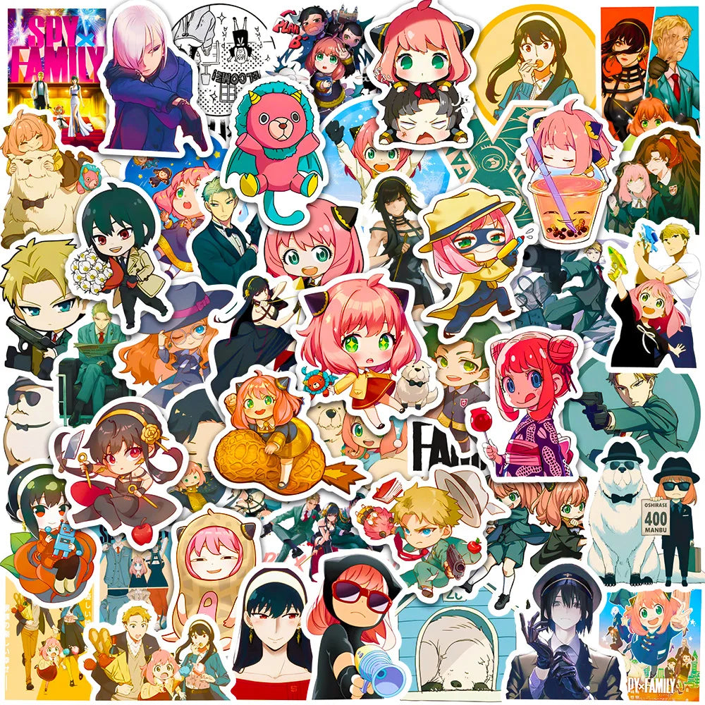 50’li Sevimli Spy x Family Anime Sticker Seti | Sticker Master