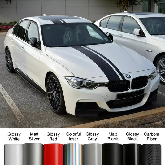 Sticker Master Evrensel Uzun Yarış Şerit Sticker Seti (Kaput, Tavan, Bagaj)