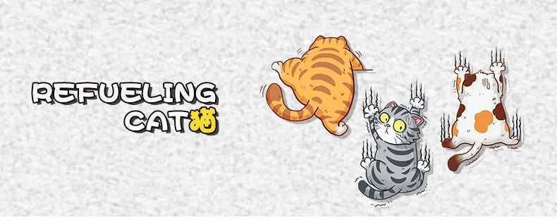Komik Tırmanan Kedi Araba Sticker Seti - Sticker Master