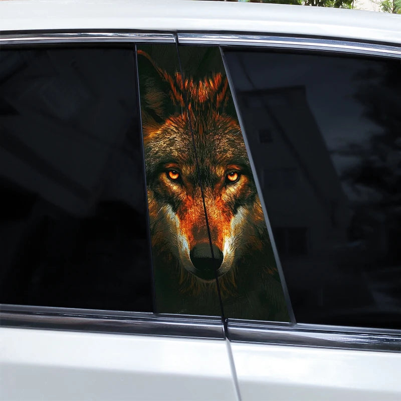 Mavi Gözlü Kurt Yan Direk Sticker Seti (2 Adet) | Sticker Master