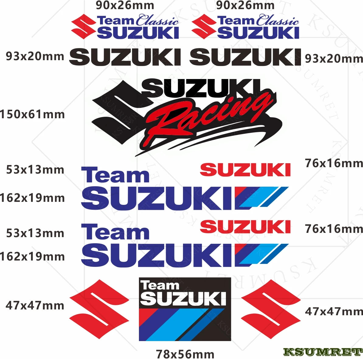 Vinyl Suzuki GSX Yoshimura Sticker Set Tank Logo | Sticker Master