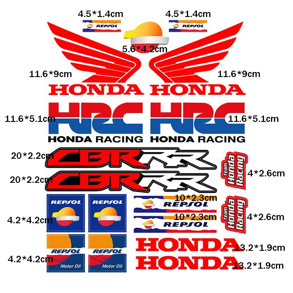 Sticker Master Honda CBR Gövde Kask Yakıt Tank Sticker Seti | Sticker Master