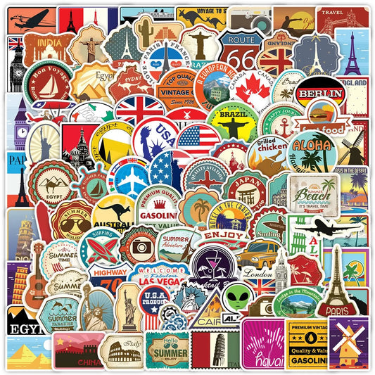 50'li Seyahat Temalı Sticker Seti | Sticker Master - Sticker Master