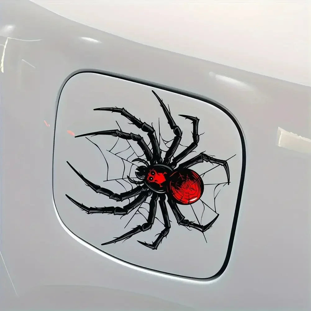 Kırmızı Örümcek Ağı Araba Stickerı - Sticker Master 10 Cm