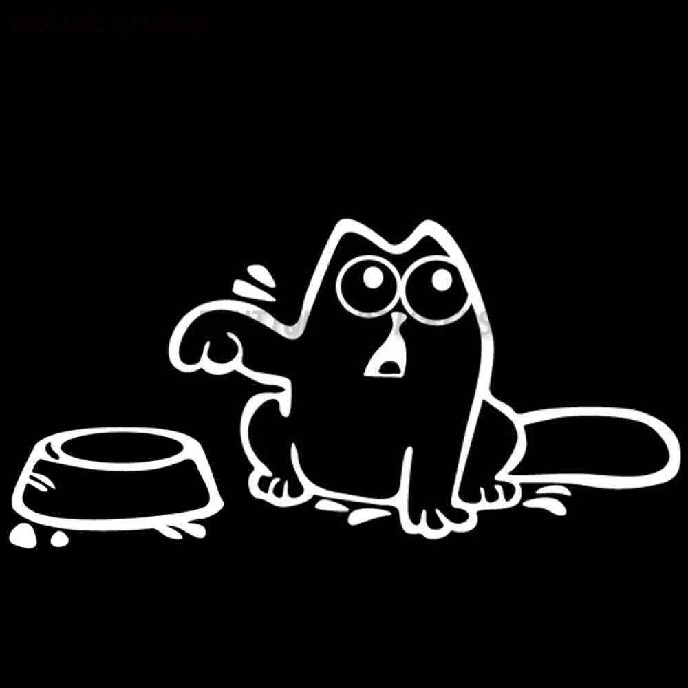 Beni Doyur Kedi "Feed Me" Komik Sticker Etiket Yapıştırma|Sticker Master