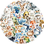 50’li Sevimli Su Renkli Hayvan Sticker Seti | Sticker Master
