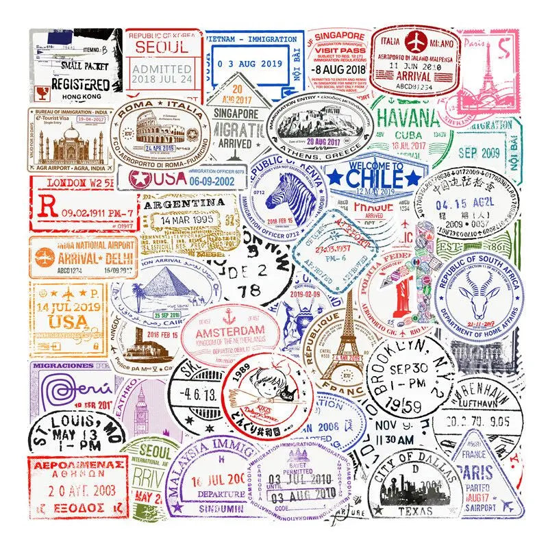 50'li Seyahat Temalı Sticker Seti | Sticker Master - Sticker Master