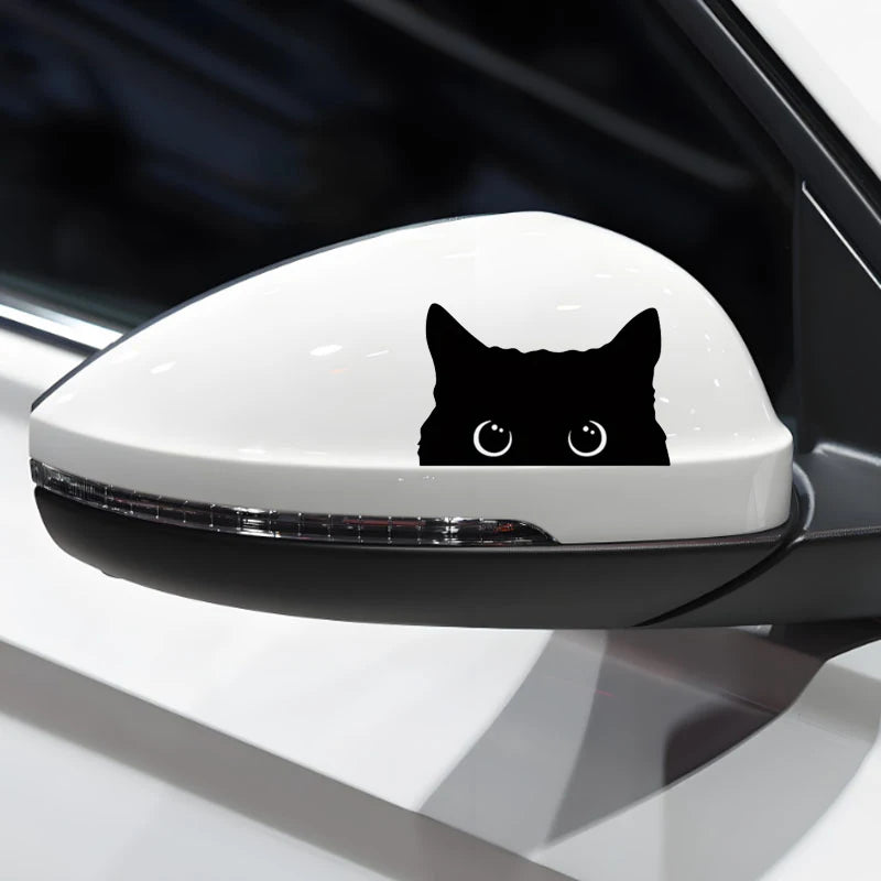 Sticker Master Sevimli Kara Kedi Gözetleme Sticker Etiket 15 Cm